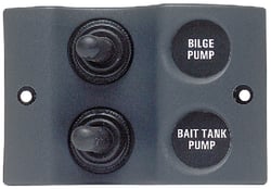 Picture of BEP Marine 9002WP Marinco Micro Sprayproof Switch Panel 2-Way Dual Switch