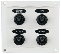 Picture of BEP Marine 9004WPW Marinco Waterproof Switch Panel with Inline Fuse Holders