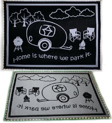 Picture of Ming's Mark LRVH8111 LED Illuminated Reversible RV Patio Mat 8' x 11' Black/White