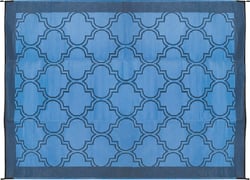 Picture of Camco 42876 Reversible Outdoor RV Mat 6' x 9' Lattice Pattern Blue