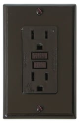 Picture of Diamond Group DG15BVP 15/20 Amp GFCI Receptacle with LED Indicator Light Brown
