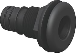 Picture of Flow-Rite MA041QLB Qwik-Lok Thru-Hull Fitting 1-1/8 Inch Straight Flanged Black