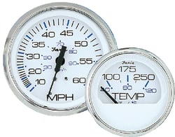 Picture of Faria Instruments F33864 Chesapeake White SS Multifunction Gauge - Fuel, Oil, Water Temp, Volt
