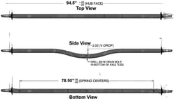 Picture of Dexter Axle 46299 3,500 lb Galvanized V-Bend Trailer Axle with Brake Flange