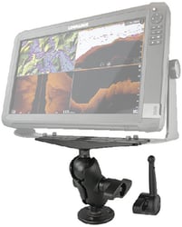 Ram Mounts RAMD111CKNOB9H Round Base Double Socket Arm Rectangular Plate Mount Kit for Lowrance HDS 16 — image 2
