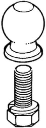 Picture of Brophy Prod EI1C-C Chrome Hitch Ball 1-7/8" x 3/4" Shank Threaded