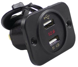Picture of WirthCo 20602 Battery Doctor Dual USB Port with Voltage Meter 5-30V DC