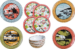 Picture of JR Race Car CC001 12-Piece Melamine Dish Set with Carry Case