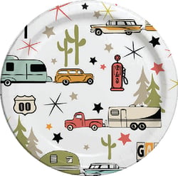 Picture of JR Race Car CC007R10 Paper Plates Road Trip Design 24 Count