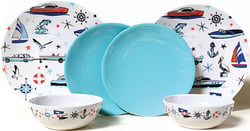 Picture of JR Race Car CC009 6-Piece Marine Dish Set - Melamine Dinnerware