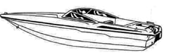 Picture of Carver Covers 74119F10 Poly-Flex II Boat Cover for 19.5' Sterndrive Ski Boats with Low Profile Windshield