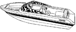 Picture of Carver Covers 77123S-11 Sun-DURA Boat Cover for 23.5' I/O V-Hull Runabout with Windshield
