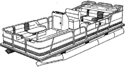 Picture of Carver Covers 77522S-11 Sun-DURA Pontoon Boat Cover 22.5' with Bimini Top Grey