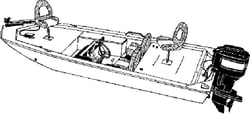 Picture of Carver Covers 77817F-10 Poly-Flex II Boat Cover for 17.5' Jon Style Bass Boats Grey