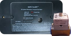 Picture of MTI Industries 25742RBLTRKIT Safe-T-Alert Dual CO/LP Alarm with Solenoid Valve and Trim Ring Black