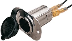 Picture of Sea-Dog Line 426013-1 12V Power Socket with Chrome Plated Mounting Plate