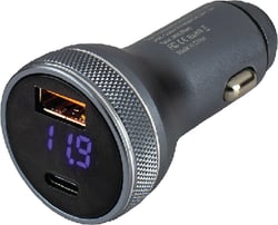 Picture of Sea-Dog Line 4265141 Dual USB 3.0 & USB-C Power Plug with Volt Meter