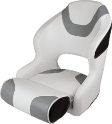 Picture of Wise Seating 33151782 Baja Series Bucket Seat with Flip-Up Bolster White Grey Black