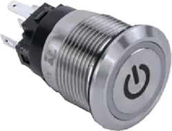 Picture of Sierra AV10060B Push Button Momentary Switch with Blue LED Halo