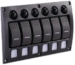 Picture of Sierra SP21010 Weather Resistant 6-Gang Breaker Panel with Backlit Switches