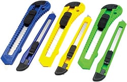 Picture of Performance Tool 1111 Snap-Off Knife Set 6 Piece Retractable Utility Knives
