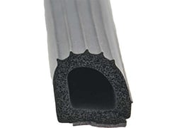 Picture of AP 018206 Ribbed Foam D-Seal with Adhesive Tape - 1" x 1" x 50'