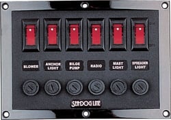Picture of Sea-Dog Line 424210-1 6-Gang Horizontal Switch Panel with Breakers