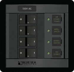 Picture of Blue Sea Systems 1210 Panel 360 120V AC 4-Position Circuit Breaker Panel