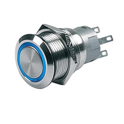 Picture of BEP Marine 80-511-0003-00 Push-Button Switch 12V Latching On/Off Blue LED