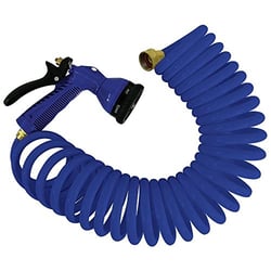 Picture of Whitecap Industries P-0440B 15' Blue Coiled Hose with Adjustable Nozzle