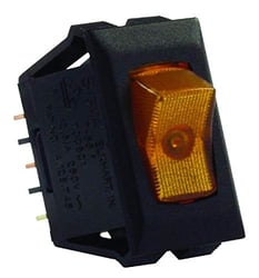 Picture of JR Products 12555 Amber/Black SPST Illuminated 12V Rocker Switch