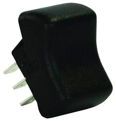 Picture of JR Products 12265 Single Momentary Rocker Switch Black SPDT