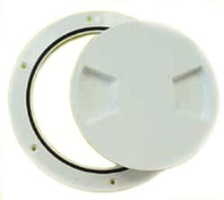 Picture of Sea-Dog Line 336160-1 Smooth Quarter Turn Deck Plate White 6 Inch