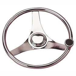 Picture of Sea-Dog Line 230325 Stainless Steel 3-Spoke Helm Wheel with Knob 15-1/2"