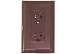 Picture of Valterra DG15BRVP 15 Amp Self-Contained Duplex Receptacle with Cover - Brown