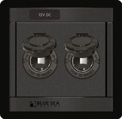 Picture of Blue Sea Systems 1472 Twin 12V DC Socket Panel 15 Amp