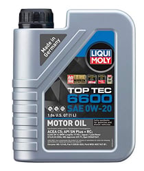 Picture of Liqui Moly 22044 Top Tec 6600 SAE 0W-20 Synthetic Motor Oil - 1 Liter