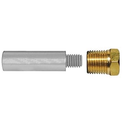 Picture of Tecnoseal TEC-E2-C E2 Pencil Zinc Anode with Brass Cap 2" x 5/8"