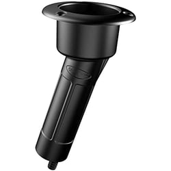 Picture of Mate Series P1015DB Plastic 15-Degree Rod & Cup Holder with Drain - Round Top - Black