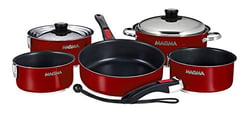 Picture of Magma A10366MR2IN Professional Series 10-Piece Nesting Induction Cookware Set Magma Red