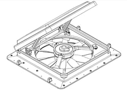 Picture of MAXXAIR VENT 0004401M Maxxfan Mini Roof Vent 1 Inch Thick Roofs Black