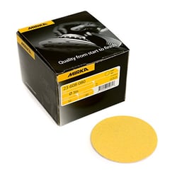 Picture of Mirka 23-608-080 Bulldog Gold 3" P80 Grit Sanding Disc Grip-On Aluminum Oxide