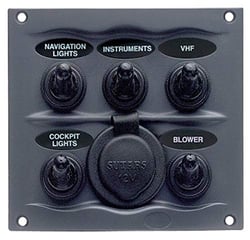 Picture of Marinco 900-5WPS Waterproof Switch Panel 5 Gang 12V