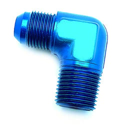 Picture of SPEEDFX 560682 -6AN x 1/4 NPTF 90 Degree Elbow Fitting Blue