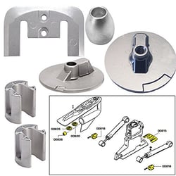 Picture of Tecnoseal 20805AL Anode Kit for Mercury Bravo 3 2004-Present Aluminum