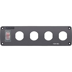 Picture of Blue Sea Systems 4369 Water-Resistant Accessory Panel 15A Circuit Breaker 4 Blank Apertures