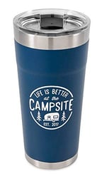 Picture of Camco 53323 Life Is Better At The Campsite Tumbler 20 Oz Navy Blue