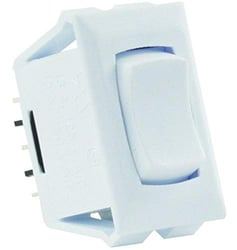 Picture of JR Products 12695 12V Momentary On-Off-On Rocker Switch White SPDT