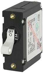 Picture of Blue Sea Systems 7197 A-Series Single Pole White Toggle Circuit Breaker