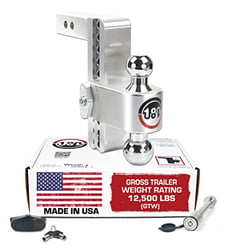 Picture of Weigh Safe CTB8-2-KA 8" Adjustable Drop Hitch 2" Receiver w/ Keyed Alike Lock Set